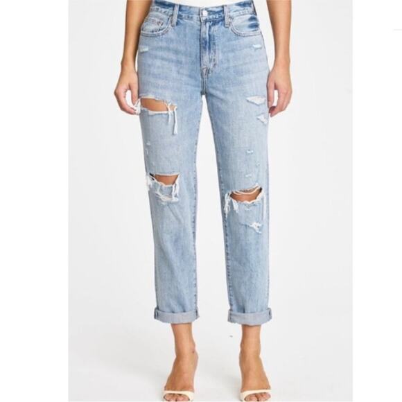 Pistola Presley Distressed Straight Leg Jeans Size 27 - Picture 2 of 7